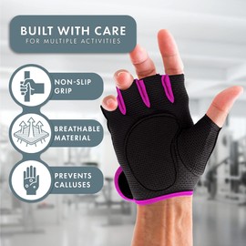 Actesso Gym Gloves for Sports – Weight lifting Men & Women, Rowing Exercise. (Pink, Medium)