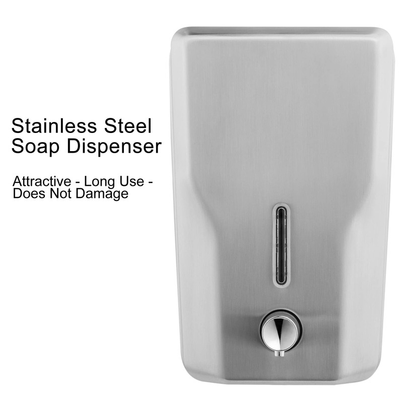 VANNSOO Wall Mount Stainless Steel Soap Dispenser for Bathroom, 48oz