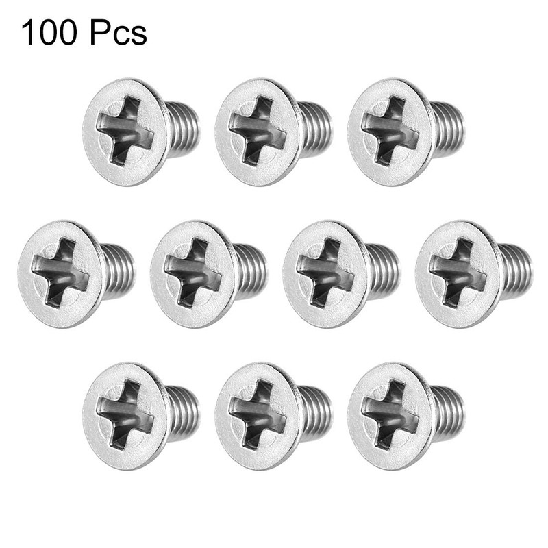 sourcing map M3x5mm Flat Head Machine Screws, Phillips Cross Screw,