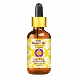 Deve Herbes Mustard Oil (Brassica juncea) with Glass Dropper | Cold Pressed | Pure | Natural | For Diluting Essential oils | Hair, Skin & Massage | Non-Sticky| Lightweight| Unisex | 10ml (0.33 oz)