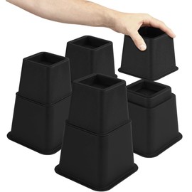 Utopia Bedding Adjustable Bed Furniture Risers - Elevation in Heights 3, 5 or 8 Inch Heavy Duty Risers for Beds - Supports up to 1,300 lbs - (Set of 9 Riser, Black)