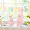 TaoQ C 2 Pack Easter Bunny Figurines Pink Resin Rabbit
