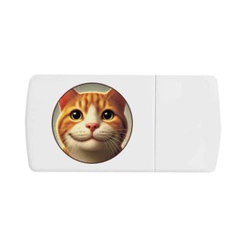 'Smiling Ginger Cat' Pill Box with Tablet Splitter (PI00032951)