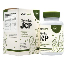 Smart Herb | Digestivo JCP | Jengibre- Curcuma- Pimienta Negra | 30 capsulas | Suplemento Alimenticio | ANAHUAC