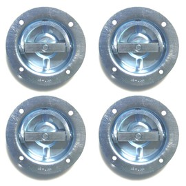Pit Posse 11007-4 Four Cargo Trailer Recessed Rotating D Ring Floor Rope Anchor 5th Wheel Toy Hauler Snowmobile Towing Accessory
