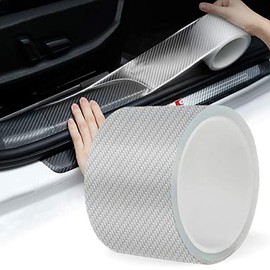 Protector de borde de puerta de coche,Cinta anticolisión,Resistente a los arañazos,Con textura de fibra de carbono,1Rollo(5CM * 3M) (negro)