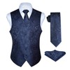 Enlision Men's Waistcoat Paisley Floral Jacquard Tie Hanky Handkerchief Vest