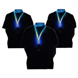 Rob's Super Happy Fun Store Lanyards - LED Illuminated Fiber Optic Technology Key Chain - 3-Pack (Multicolor Changing)