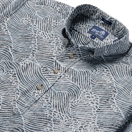 Reyn Spooner Men's Molokai Channel Pullover Oceanic Hawaiian Aloha Shirt, Black, 3XL