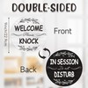 In Session Door Sign For Therapists, Double Sided Rustic PVC
