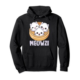 Meowzi Dumpling Cat Cute Dim Sum Kawaii Cats Baozi Pullover Hoodie