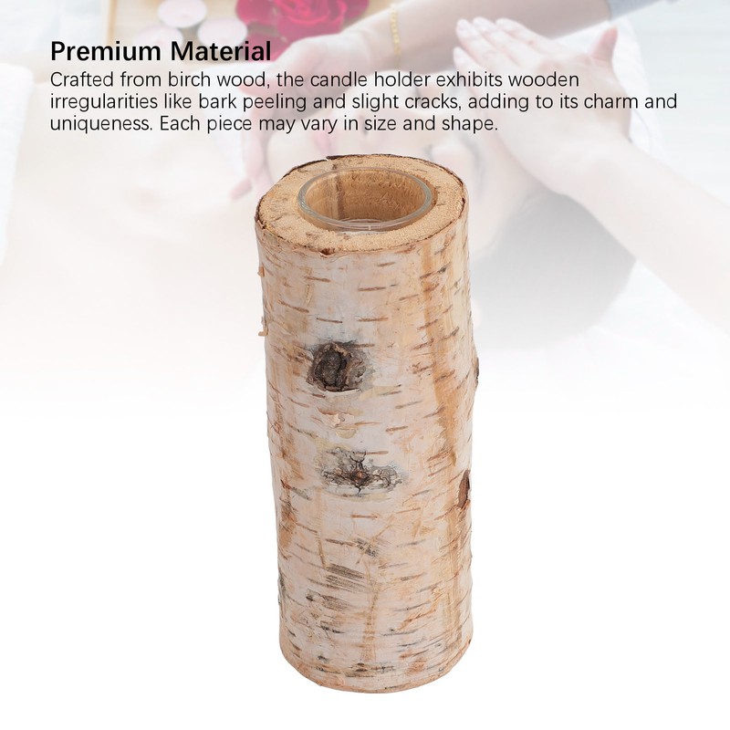 Birch Candle Holder Nordic Tealight Stand Wooden Table Decoration for