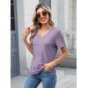 TICTICMIMI Women's V Neck Short Sleeve Summer Tops Casual T