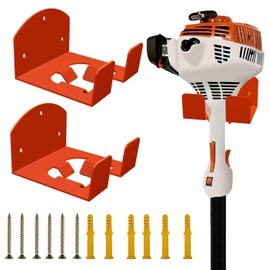BIHOMIFI Weedeater Hanger Wall Mounted Grass Trimmer Rack Trimmer Rack Heavy Duty Ladder Hooks for Garage, Garage Organization for Power Tool and Hedge Trimmer Chainsaw 2 Pack
