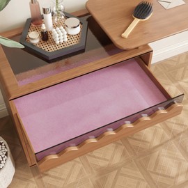 CRE8TIVE Self Adhesive Velvet Flocking Liner for Jewelry Drawer Box Lining Pink Velvet Felt Drawer Liner 12"x80" Soft Felt Fabric Sheets Pink Wallpaper for Girls Bedroom Cabinets Displays DIY Crafts
