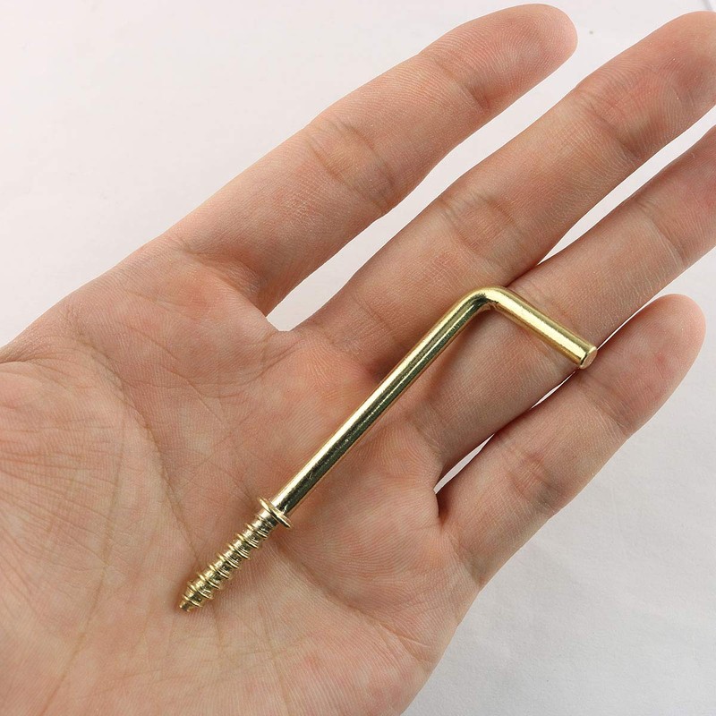 E-outstanding Right-Angle Screws Hook 20PCS 2 inch Golden 7 Shape