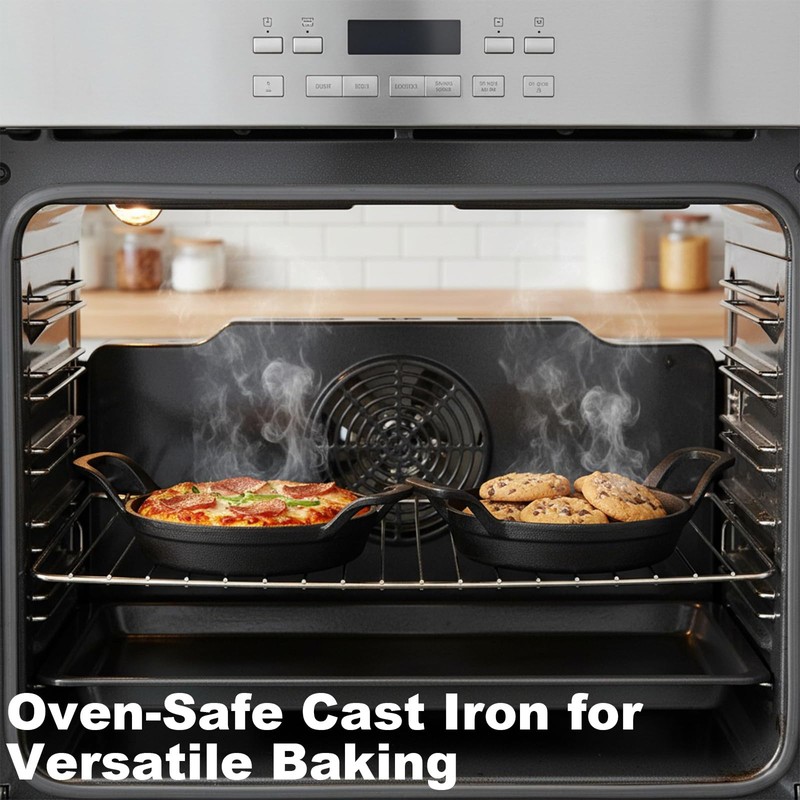 4 Sets Mini Cast Iron Skillet, 6.3 Inch Small Cast