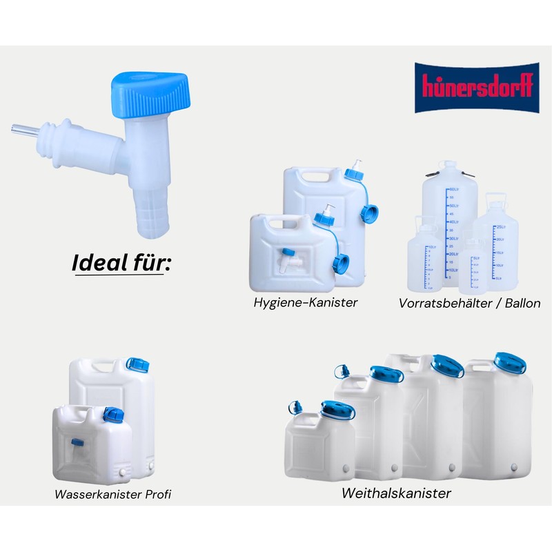 hünersdorff Drain Tap for Professional Canister with Wide Thread 22