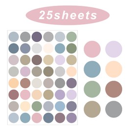 STARLIBOO Dot Stickers - Morandi Color Code Labels, 1in Round, Writable (1200 Labels, Multicolored)