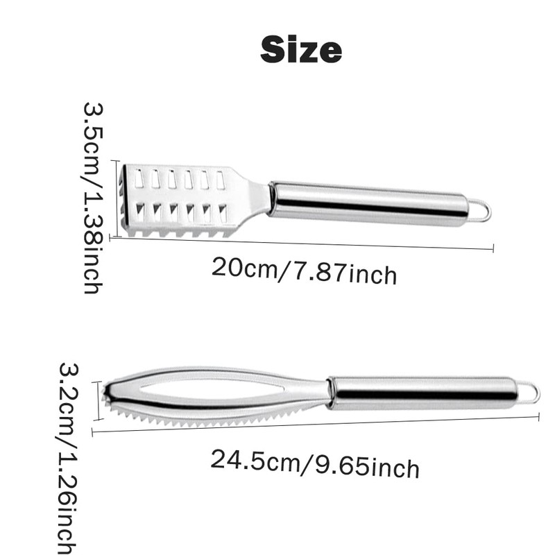 2 Pieces Fish Scaler Tool, Stainless Steel Skin Remover Fish