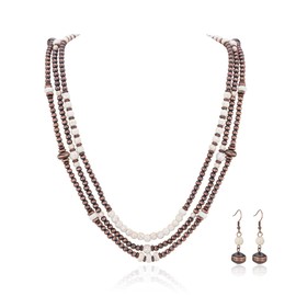 Rustic Couture's Western Turquoise Jewelry Set for Women Multi Layer Navajo Cowgirl Beaded Neacklaces with Earrings RNS-1035WT