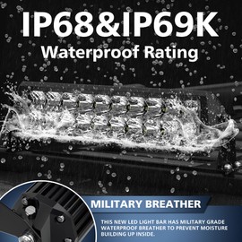 4WDKING LED Light Bar 10 inch IP68&IP69K Waterproof Dual Row Off Road Light Bar with DT Connector 90W Flood and Spot Combo Beam Work Light for Truck Cars ATV UTV Boat