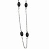 Stainless Steel IP Black-plated Beads 62in Necklace