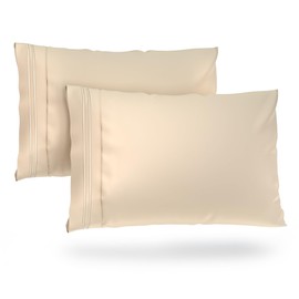 Cosy House Collection Everyday 1500 Series Pillowcases - Luxury Hotel Quality - Silky Soft & Smooth - Gentle & Skin Friendly - Set of 2 (Standard, Ivory)