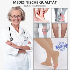 Evolyline 2 Paar Medizinische Kompressionsstrümpfe Damen & Herren 20-30 mmhg Klasse 2, Kompressionssocken ThrombosestrüMpfe Damen Flug, StüTzstrümpfe Damen Stützstrumpfhose füR Krampfader KnöChel