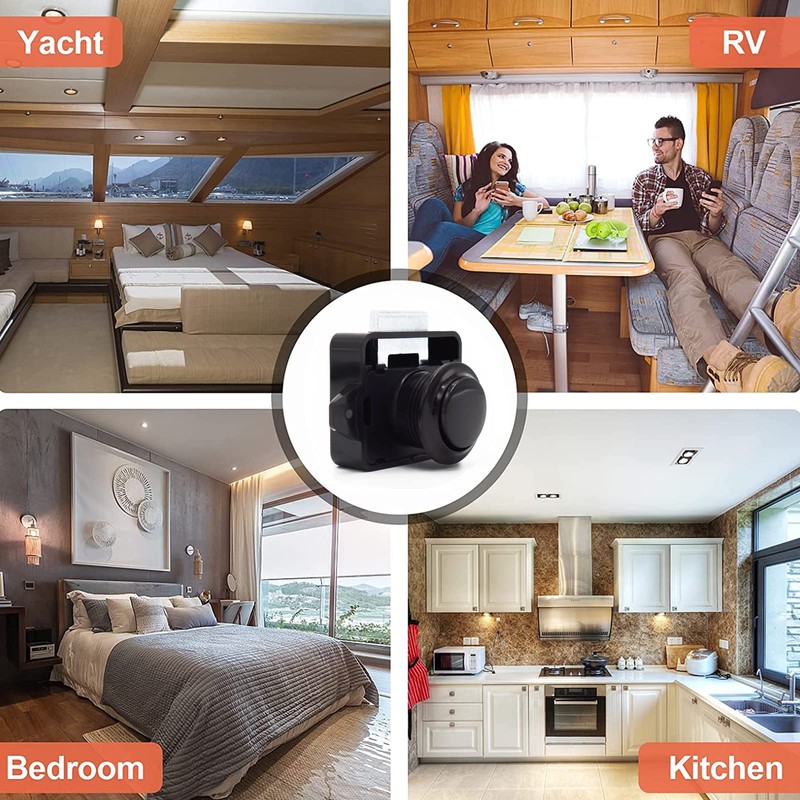 Hotiko 5pcs Push Button Cabinet Latch Lock for RV Motorhome