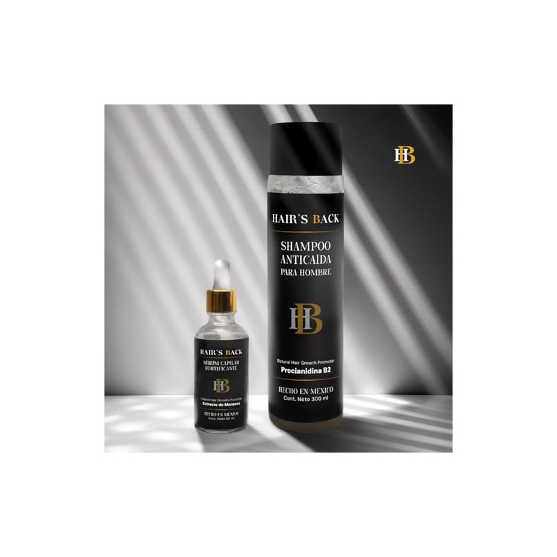 Kit Shampoo Anticada Y Serum Capilar HAIRS BACK Fortificante Tratamiento