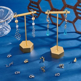 UNICRAFTALE 40 Pieces (20 Pairs) Stainless Steel Stud Earrings, Golden & Stainless Steel Colour Ring Earrings Findings, Clip-On Earring Converter Components for Non-Pierced Earrings, Approx. 12 mm