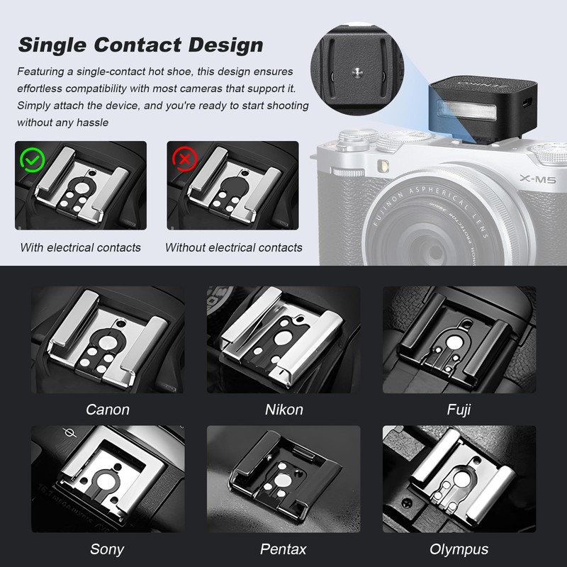 ZENI ZF04 Camera Flash, 6500K±200K Mini Flash for Canon, Sony,