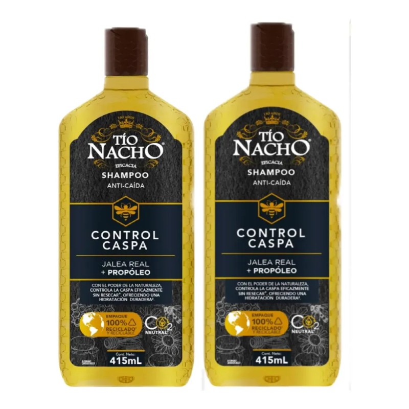 2 Pzas Shampoo Tio Nacho Control Caspa Jalea Real Y