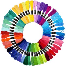 Friendship Bracelet String 50 Skeins Fashionable Rainbow Color Embroidery Floss Cross Stitch Embroidery Thread Cotton Floss Bracelet Yarn, Craft Floss