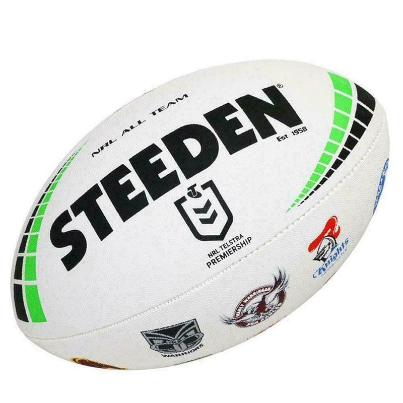 Steeden NRL All Teams Football in White - Size 5