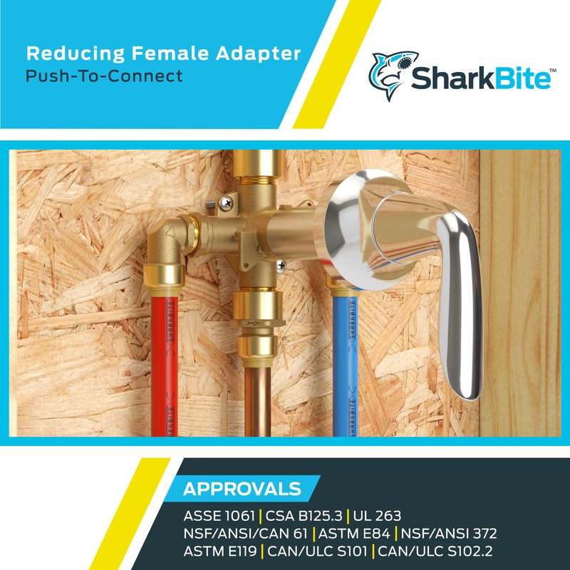 SharkBite 1/2 x 1/2 Inch FNPT Adapter, Pack of 4,