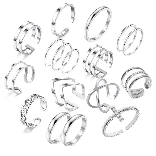 yfstyle Knuckle Rings for Women Stainless Steel Rings Set Stackable Finger