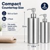 2 Pack Stainless Steel Soap Dispenser, 18.6 oz, Silver