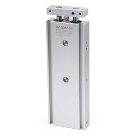 Baomain Cilindro de aire compacto de aluminio CXSM 15-100 placa de barra guía doble barra guiada neumática cojinete deslizante acolchado