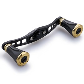 HEIGHTEN 3.6 inches (92 mm) Reel Handle with 0.8 inch (20 mm) Knob Shimano Daiwa Abu Universal Bait Reel Tornado Series (Black & Gold) (687)