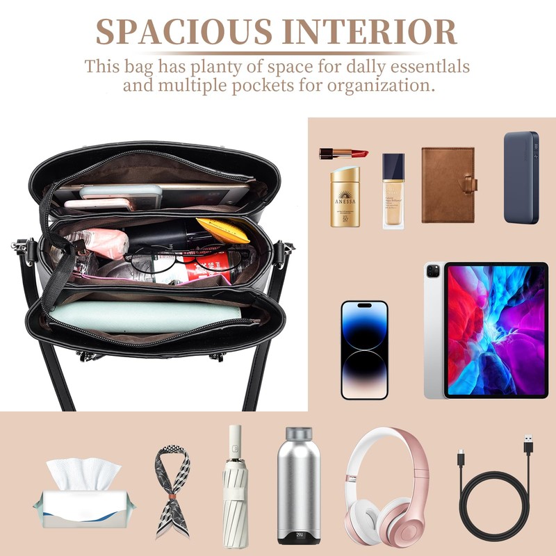 I IHAYNER Women PU Leather Purses and Handbags Top Handle