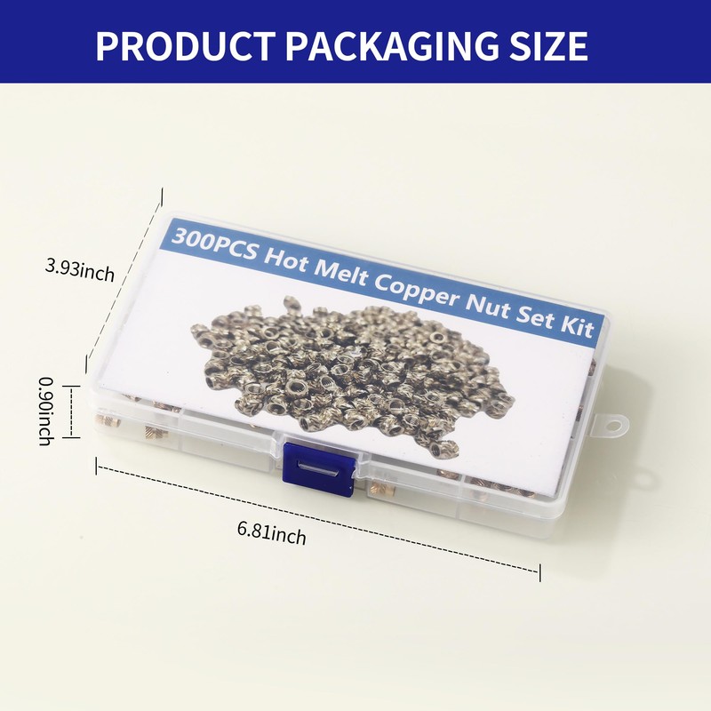 Pack of 300 thread inserts, M2, M2.5, M3, M4, M5,