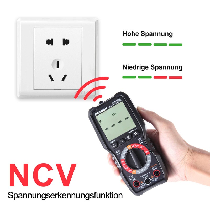 Ueznirn Digital Multimeter with NCV, Voltmeter, Voltmeter, Current Meter, Digital