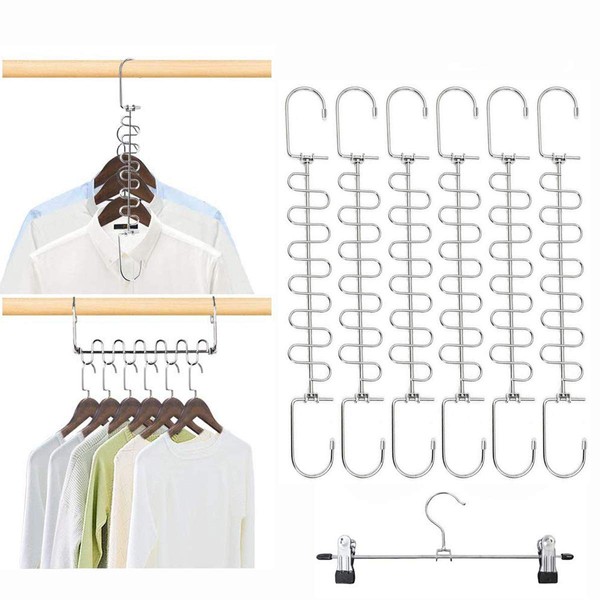 DUOFIRE Space Saver Hangers, Horizontal and Vertical Hangers, 12 Layers,