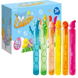 84Pcs Easter Day Bubble Wands, Mini Bubble Wands for Party Favors, Easter Colorful Gift Toys for Girls Boys Kids Toddler Adults, Party Bag Stuffers Goodie Bag Filler, Classroom Prizes