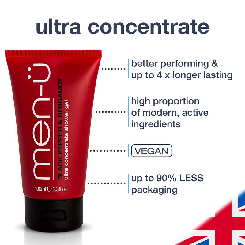 men-u Shower Gel Black Pepper Ultra Concentrate Formula - Longer