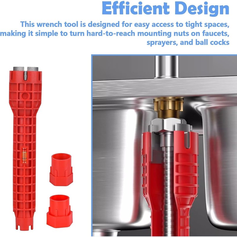 Velthorix Multifunctional Sink Tool 14-in-1, Faucet & Sink Installer Wrench