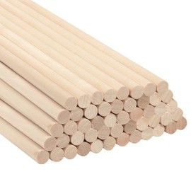 Belle Vous 50 Pack Natural Round Wood Dowel Rods - 30cm / 12 Inches - Extra Long Unfinished 10mm Wooden Craft Sticks - Dowels for Woodcraft, Art Projects, Decorations & DIY Crafts