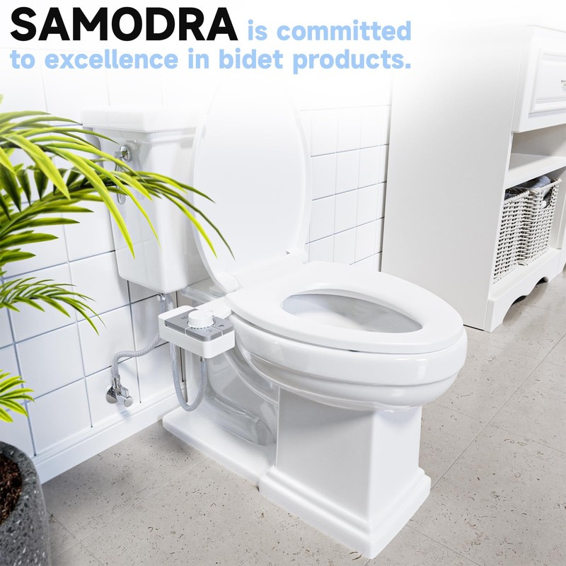 SAMODRA Bidet Attachment for Toilet, Non-Electric Fresh Cold Water Bidet